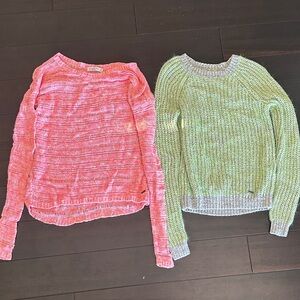 Abercrombie & Fitch Cozy Pink and Green Women's Sweater Set